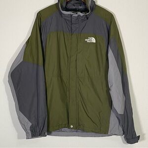 Men’s North Face HyVent Mountain Jacket Size Large in Hunter Green and Grey EUC!